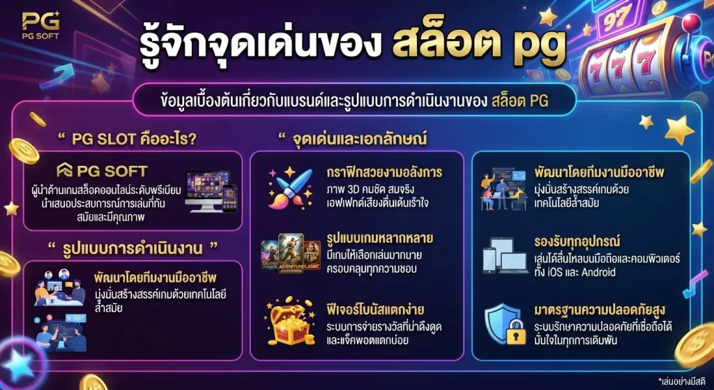 ทำความรู้จักจุดเด่นของ สล็อต pg
